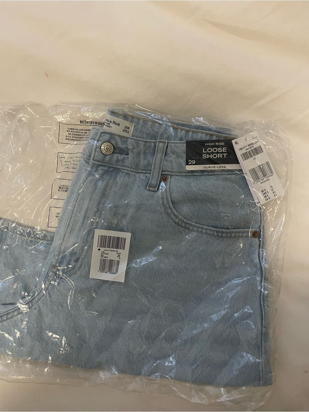 Abercrombie Curve Love Loose Jean Shorts